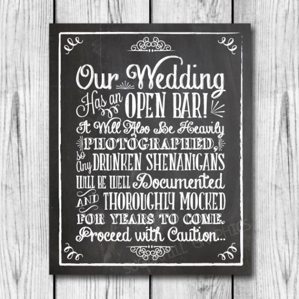 Funny Wedding Bar Sign