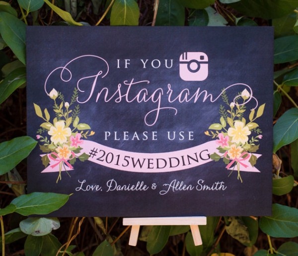 Instgram Hashtag Wedding Sign