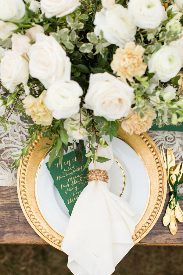 Green and Gold Place Setting
