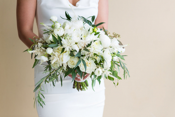 White + Greenery Wedding Bouquet