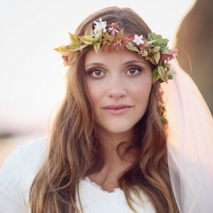 Beach Bride with Flower Crown