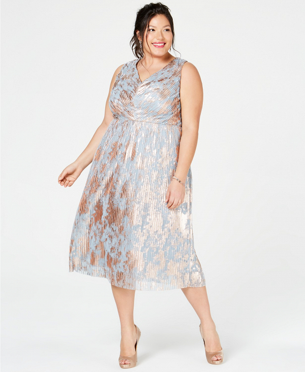 Rose Gold and Blue Plus Size Dress