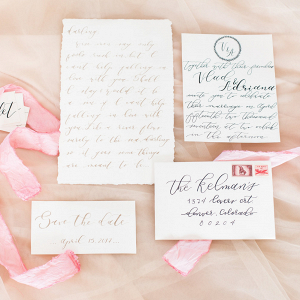 Simple Calligraphy Wedding Invitation Suite