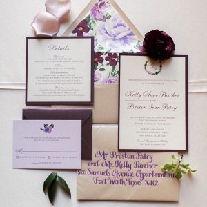 Purple and Plum Winter Wedding Invitation