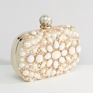  Beaded Box Clutch With Pearl Clutch Bag