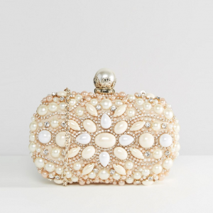  Beaded Box Clutch With Pearl Clutch Bag