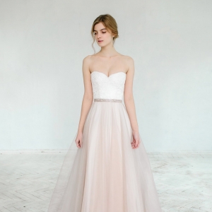 Beautiful Blush Wedding Gown with Layers of Tulle