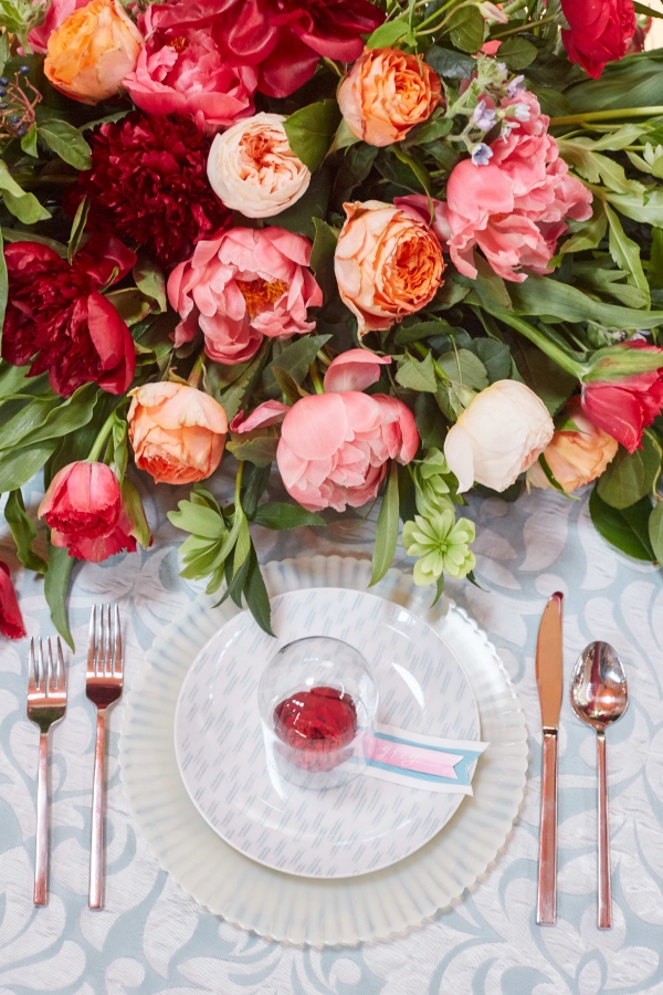 Gorgeous place settings by Juli Vaughn, photography by Whyman Studios