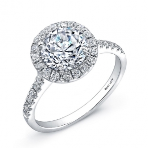 Pavé Diamond Leaf Engagement Ring Setting