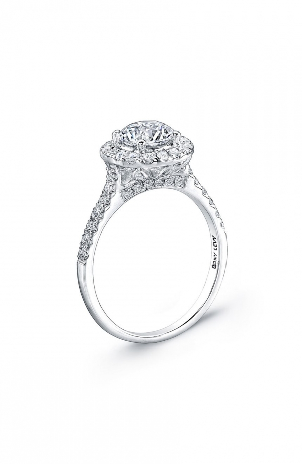 Pavé Diamond Leaf Engagement Ring Setting