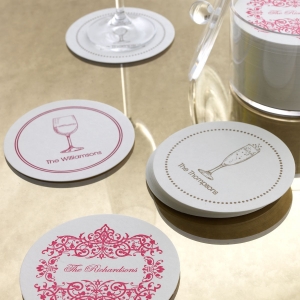 Set of 100 Personalized Coasters with Filigree