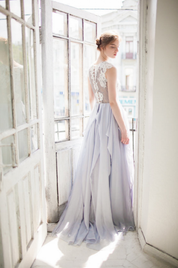 Hint of Blue Wedding Gown, photo by Masha Golub