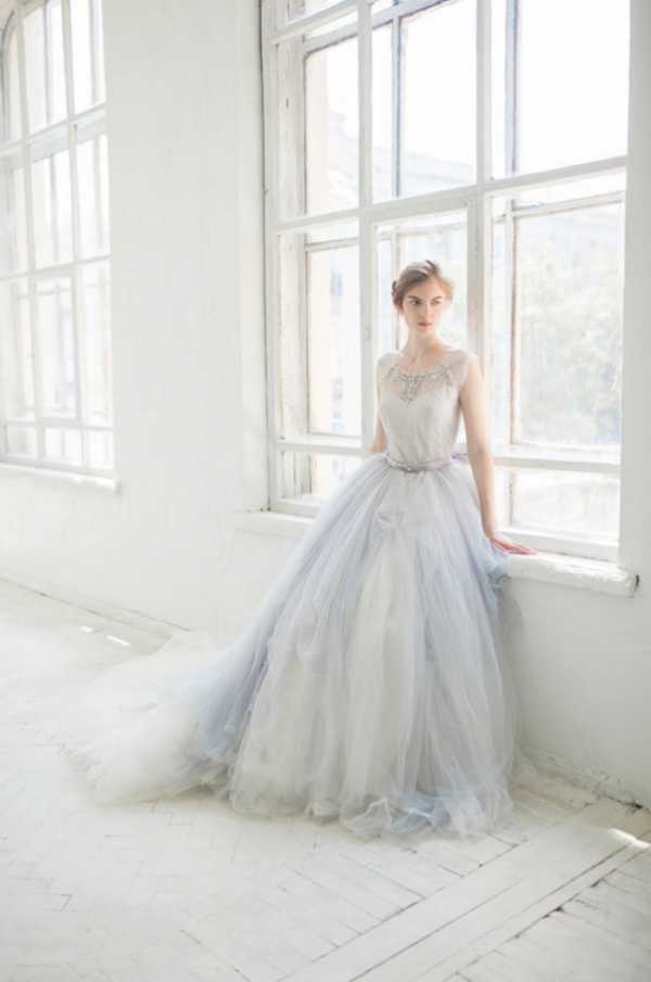 Hint of Blue Wedding Gown, photo by Masha Golub