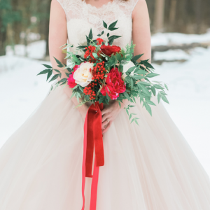 Blush and Red Velvet Bridals by Kristin Partin Photography