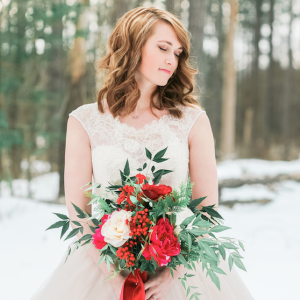 Blush and Red Velvet Bridals by Kristin Partin Photography