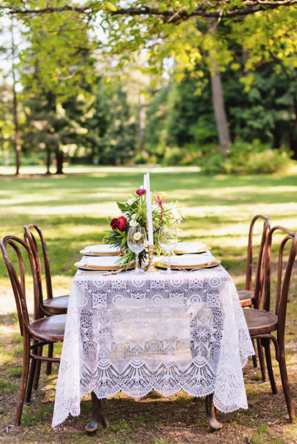 Gorgeous vintage-inspired tabletop design, photo by Wonderlust Photography