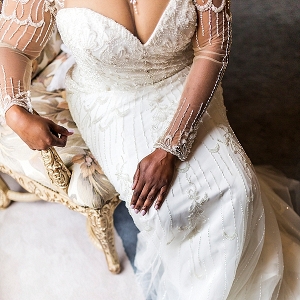 Glitzy beaded wedding dress