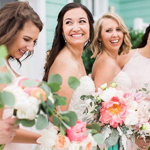 Smiling Bride and Bridesmaids
