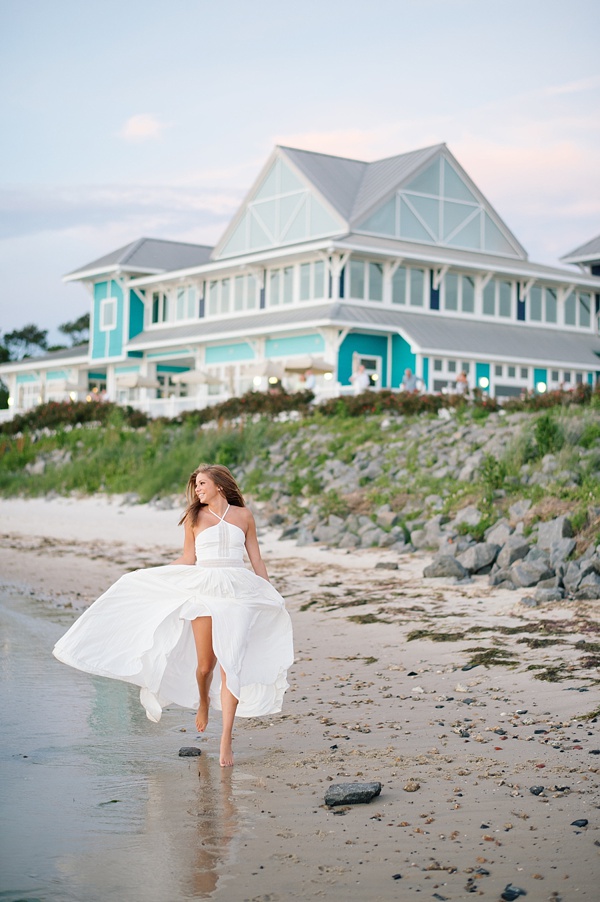 Newlywed bride on a beach
