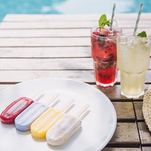 Colorful popsicles and signature cocktails