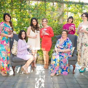 Chic bridal shower attendees