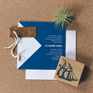 Modern nautical bridal shower invitation