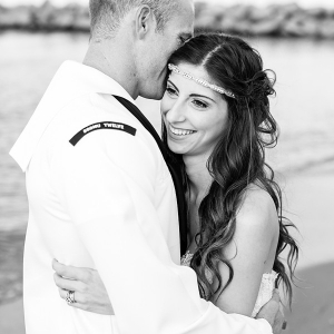 Military groom and bride