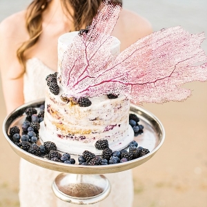 Coastal naked wedding cake