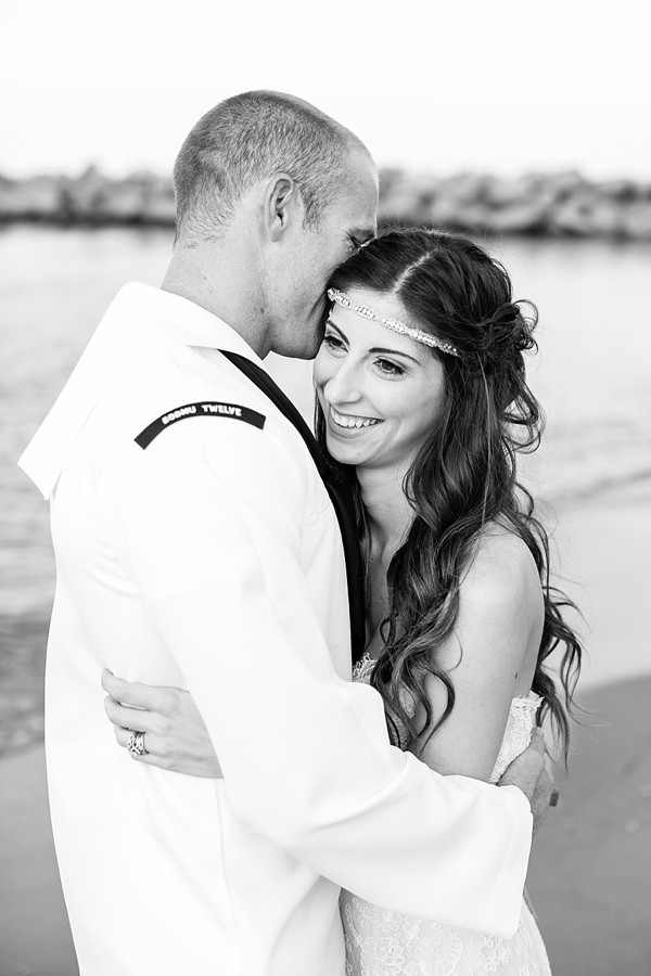 Military groom and bride