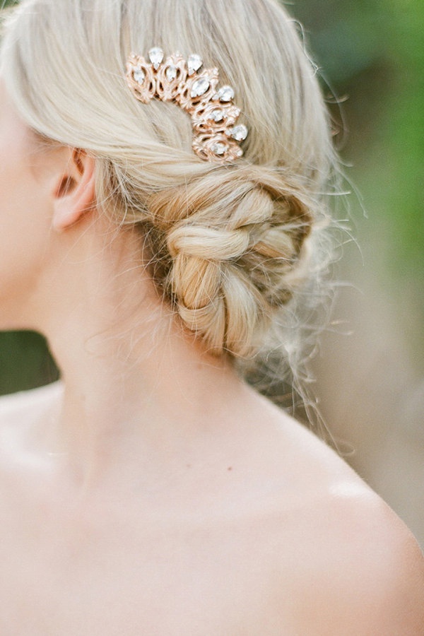 Copper Rose Gold Bridal Hair Piece