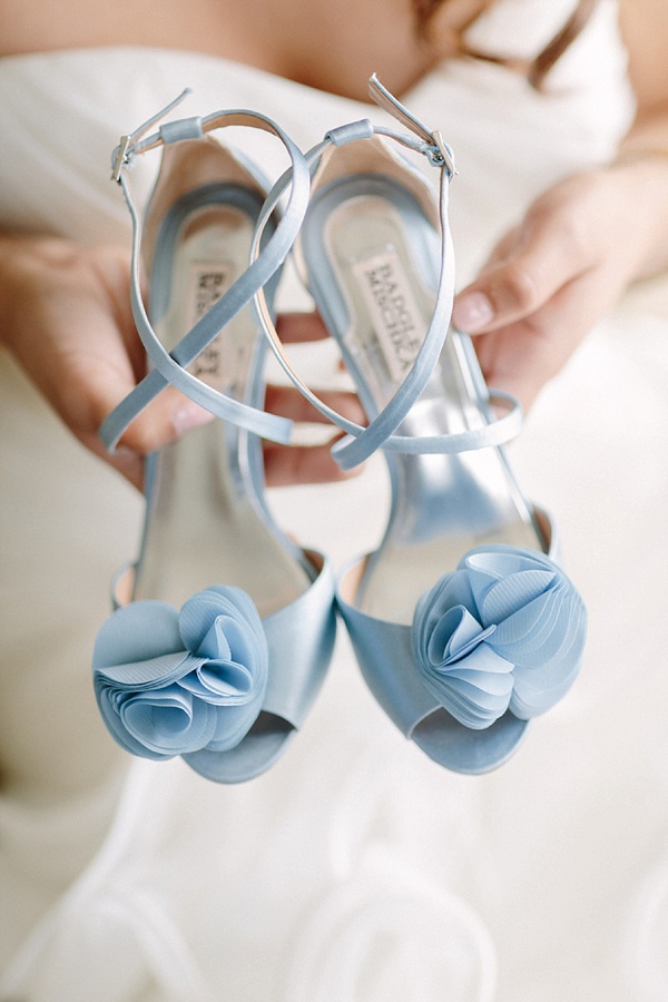 Serenity blue colored bridal shoes