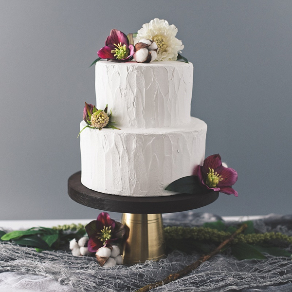 Rustic Wooden and Metal Cake Stand