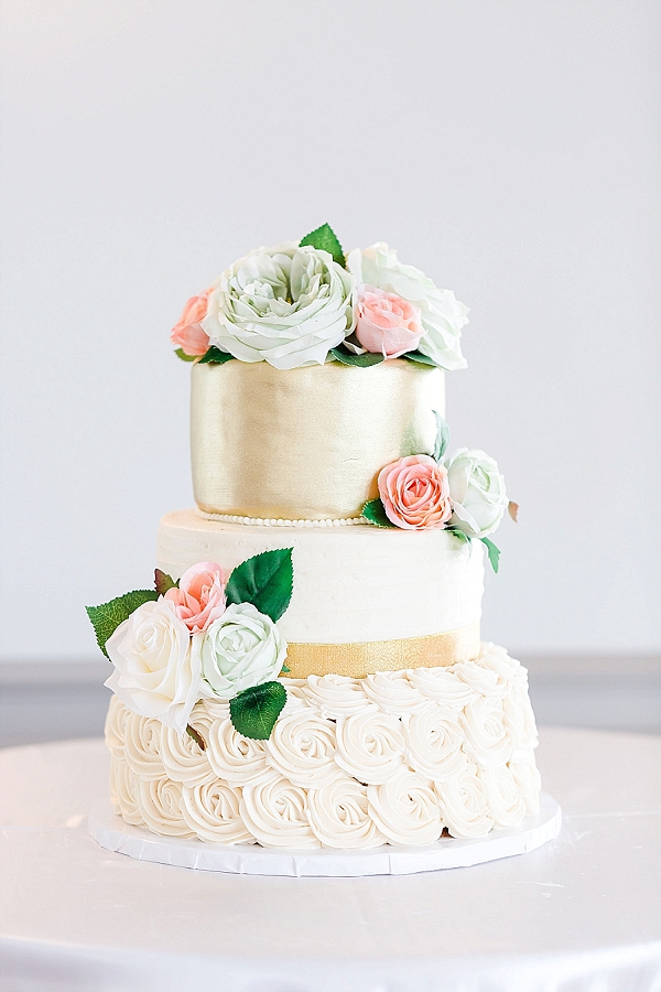 Pretty Gold Wedding Cake