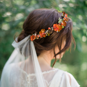 Fall Silk Flower Bridal Flower Crown Back