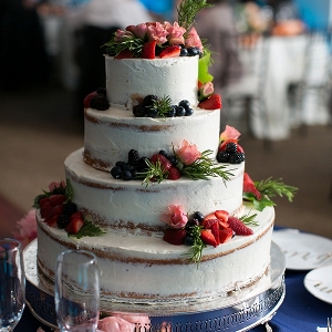 Semi naked cake with berries