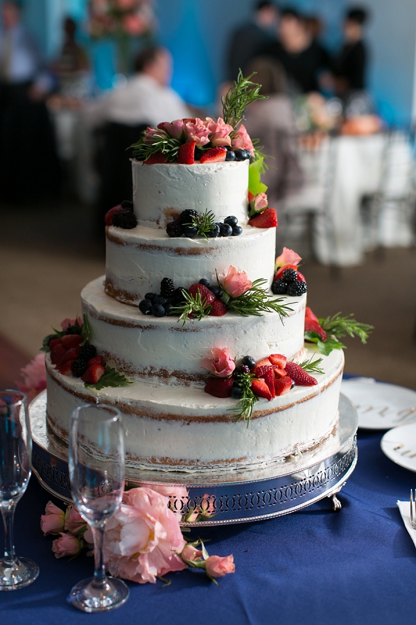 Semi naked cake with berries