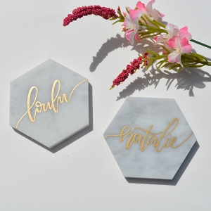 Geometric Marble Place Cards