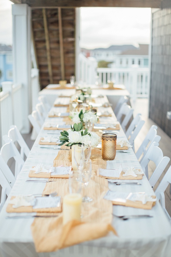Outer Banks beach house wedding reception