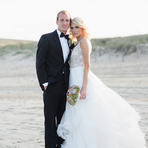 Glamorous Beach Bride and Groom