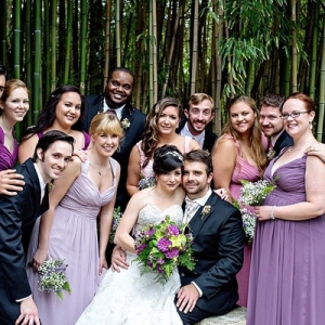 Wedding party in forest