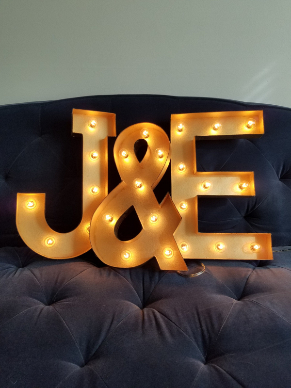 Gold Marquee Light Letters