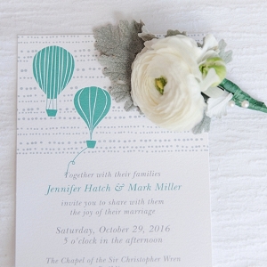 Hot air balloon wedding invitation