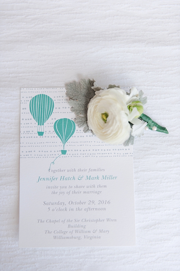 Hot air balloon wedding invitation