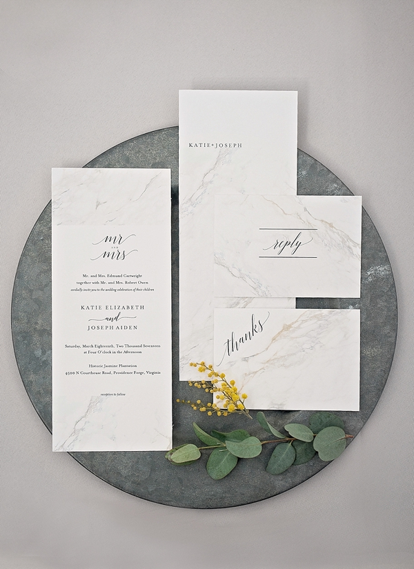 marble wedding invitation