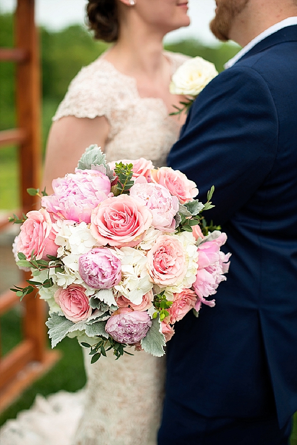 Blush colored wedding bouquet