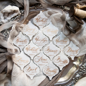 Calligraphy Marble Wedding Place Cards