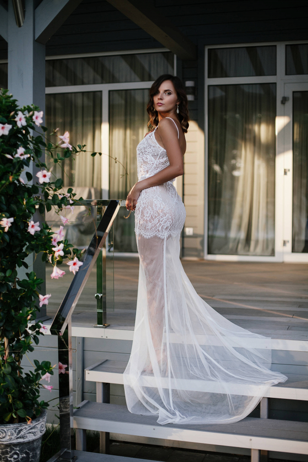 Long Tulle Bridal Nightgown