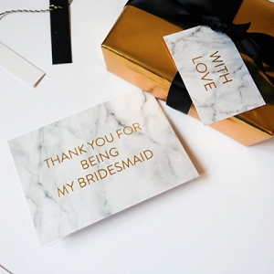 Marble thank you cards for bridesmaids