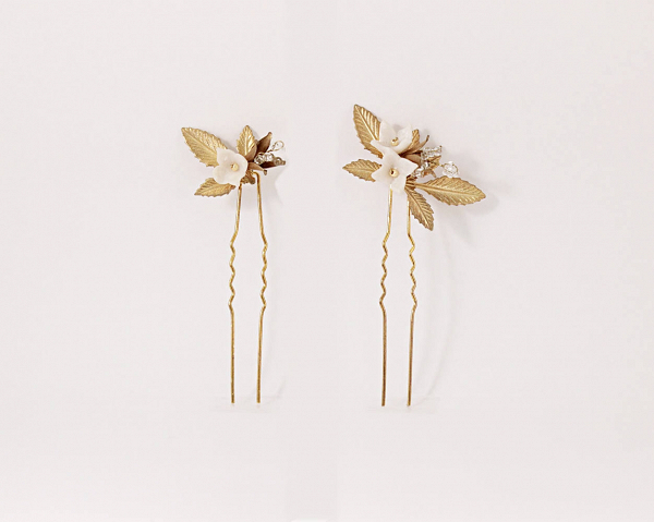 Gold Mariposa Hair Pins