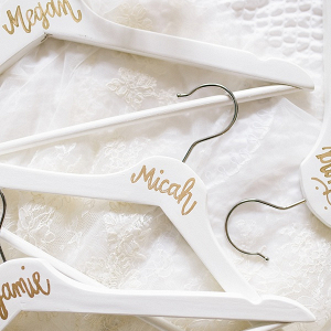 Handmade bridesmaid dress hangers